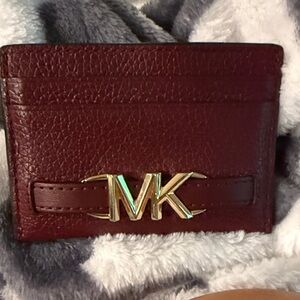 Michael Kors Wine Leather Card Holder
